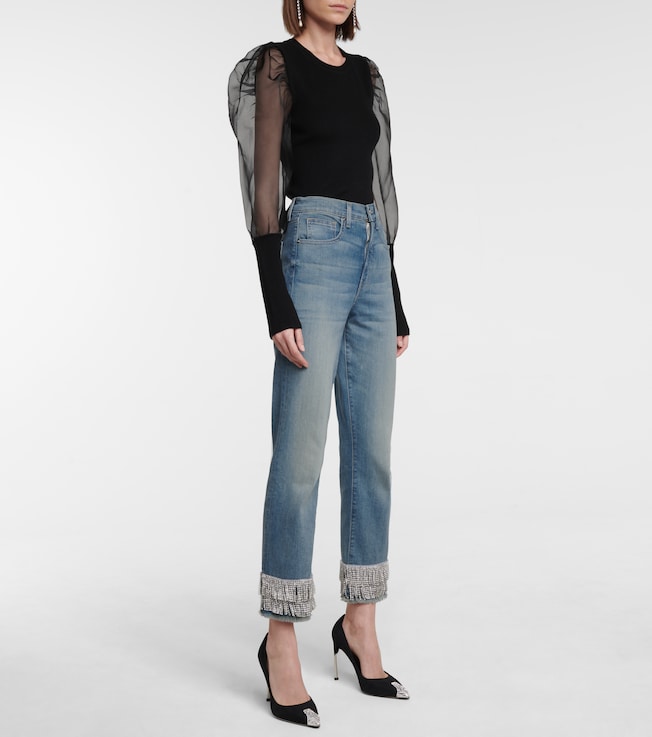 Veronica Beard Ryleigh embellished high-rise skinny jeans