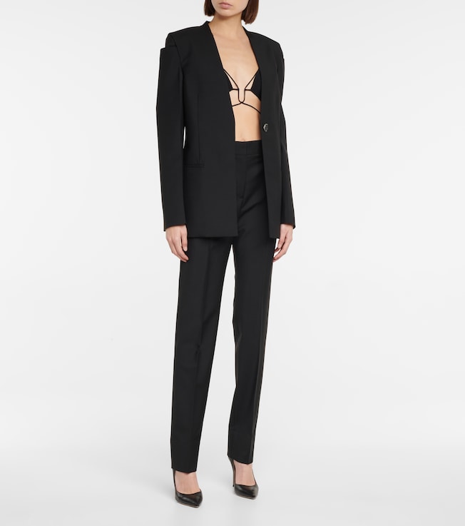Nensi Dojaka Tie-trimmed gabardine bra