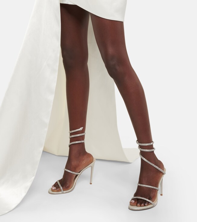 Verzierte Sandalen Cleo aus Leder | Rene Caovilla