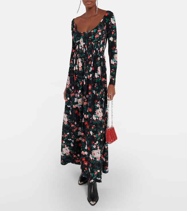 Rabanne Floral corset maxi dress