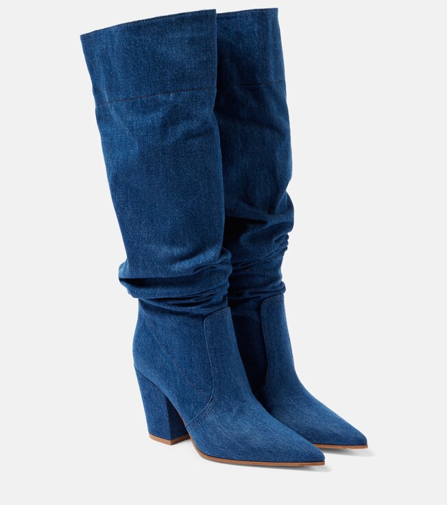 GIANVITO ROSSI Keinna 85 denim over-the-knee boots