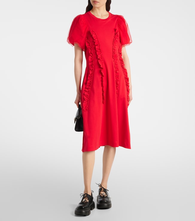 Simone Rocha Ruffled cotton tulle midi dress
