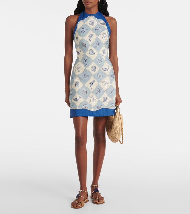 Alémais Pia printed linen minidress