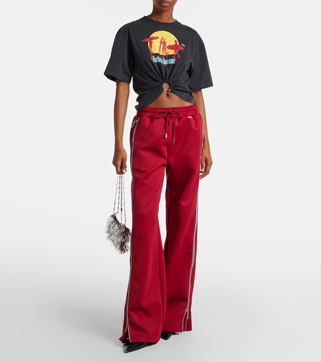 Rabanne Zip-up jersey track pants