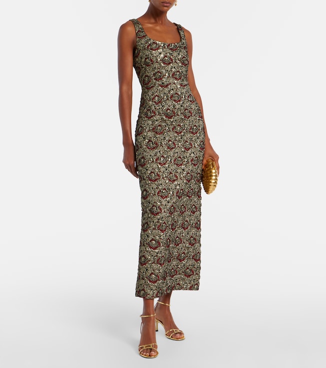 SIMKHAI Ravenna jacquard midi dress