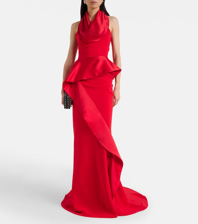 Maticevski Provocateur halterneck peplum satin gown