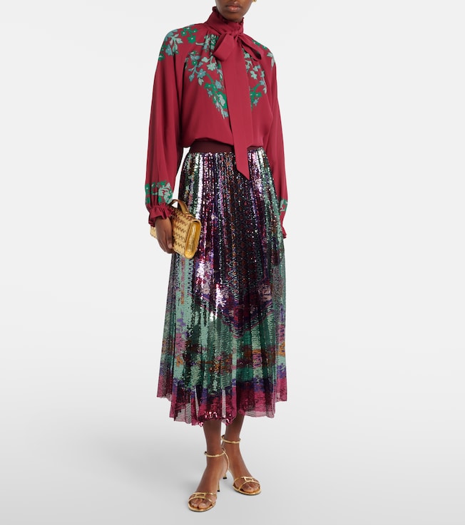 La DoubleJ Cerere floral satin blouse