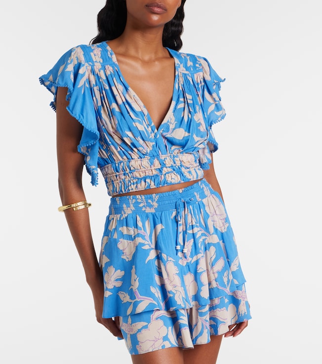 Poupette St Barth Pearl floral crop top