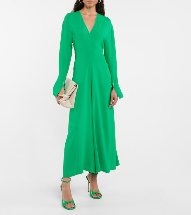 Victoria Beckham V-neck crêpe midi dress