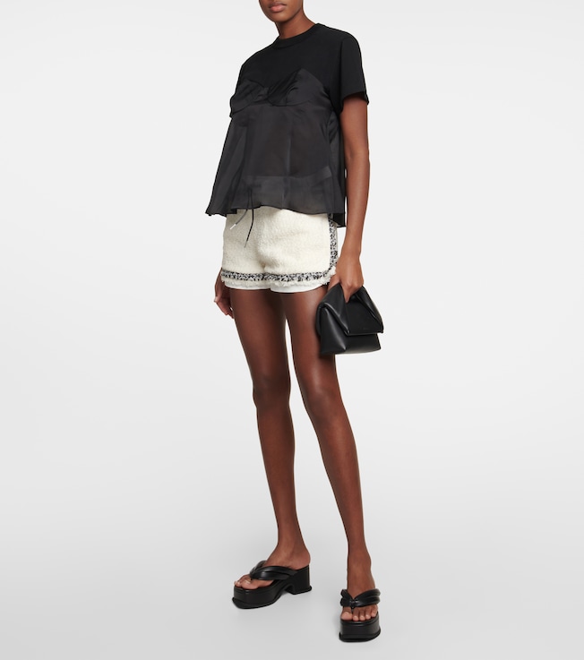 Sacai Drawstring tweed shorts