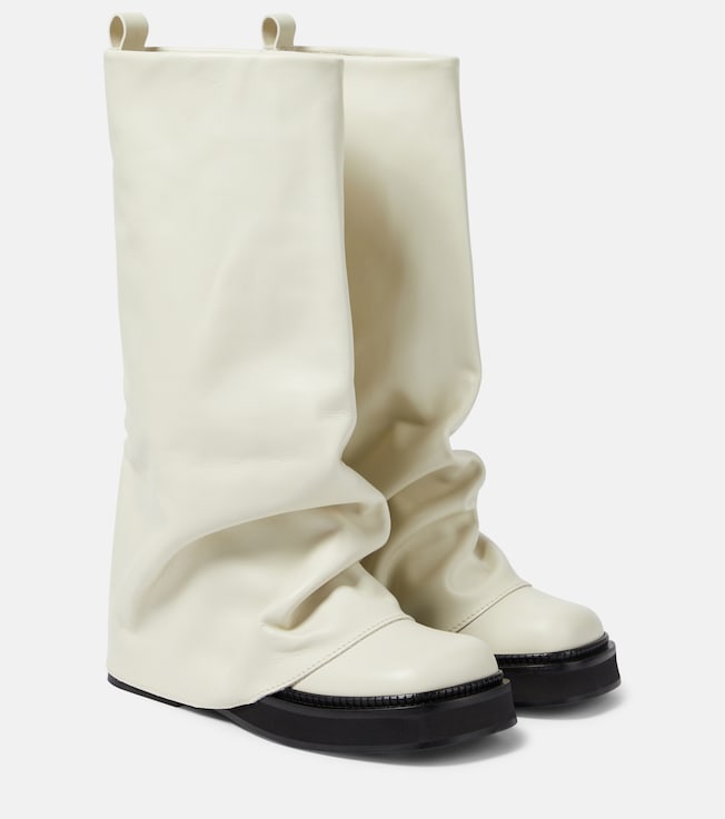 THE ATTICO Robin leather knee-high combat boots