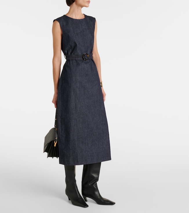S Max Mara Cotton-blend denim shift dress