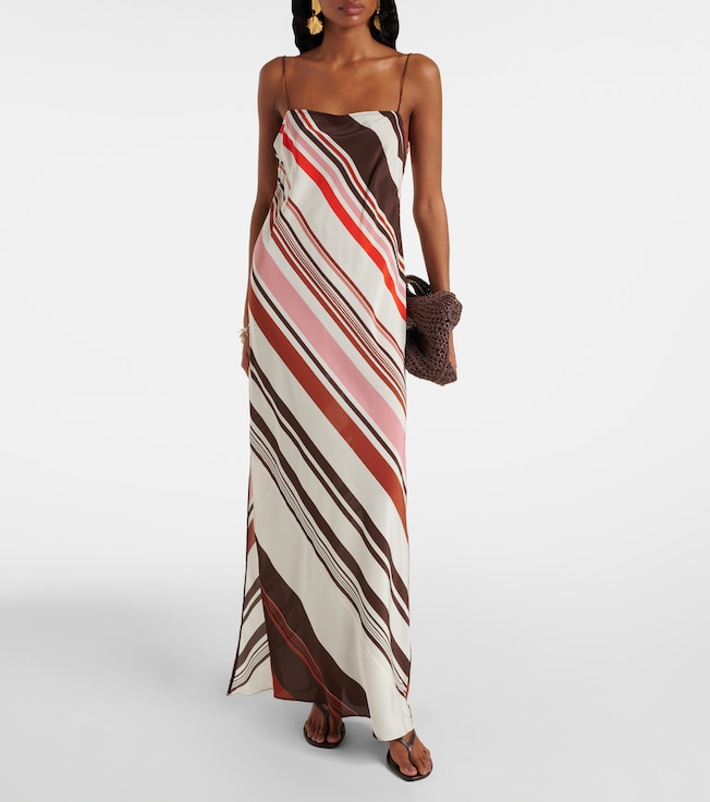 SIR. Thistle striped silk satin maxi dress
