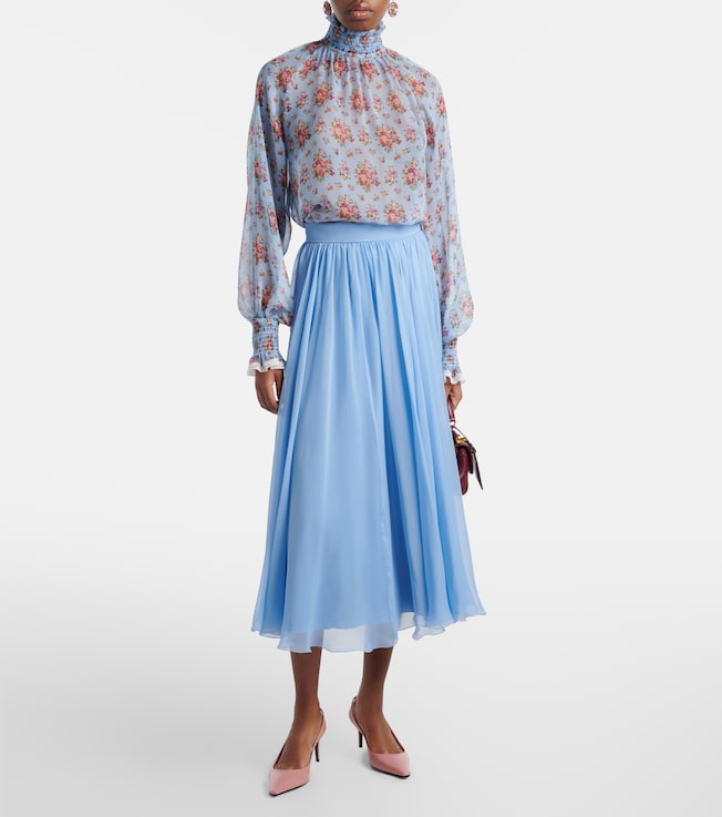 Dolce&Gabbana Silk chiffon midi skirt