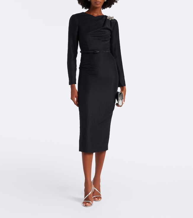 Roland Mouret Crystal-embellished jacquard midi dress
