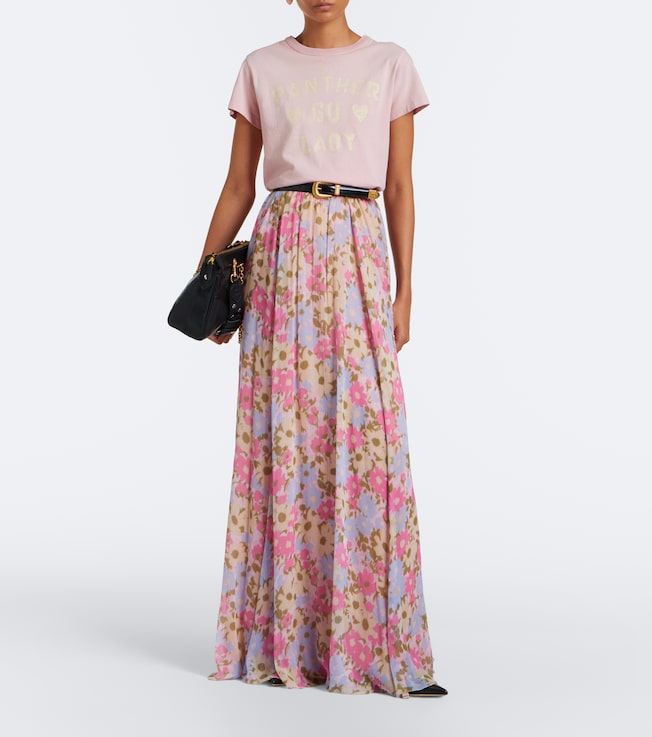 Valentino Floral silk crêpe de chine maxi skirt