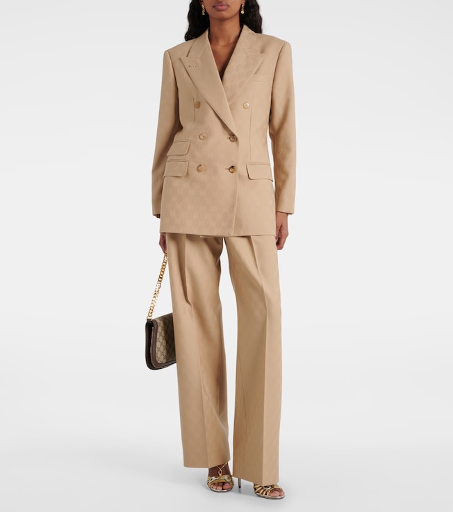 Gucci GG wool jacquard straight pants