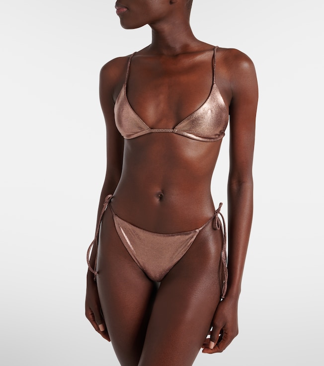 Jade Swim Ties lamé bikini bottoms 