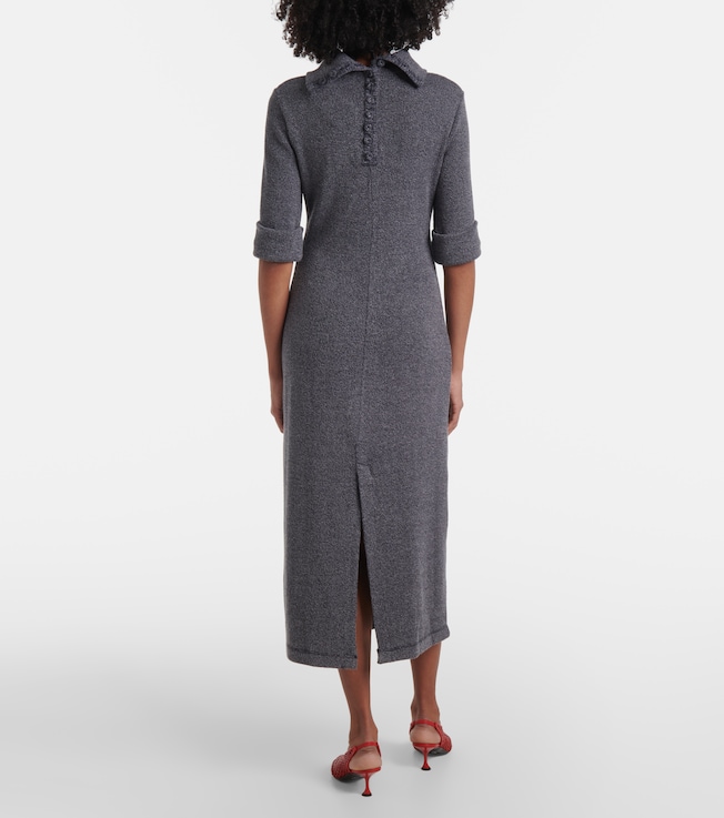  Proenza Schouler White Label Cerine ribbed-knit bouclé midi dress