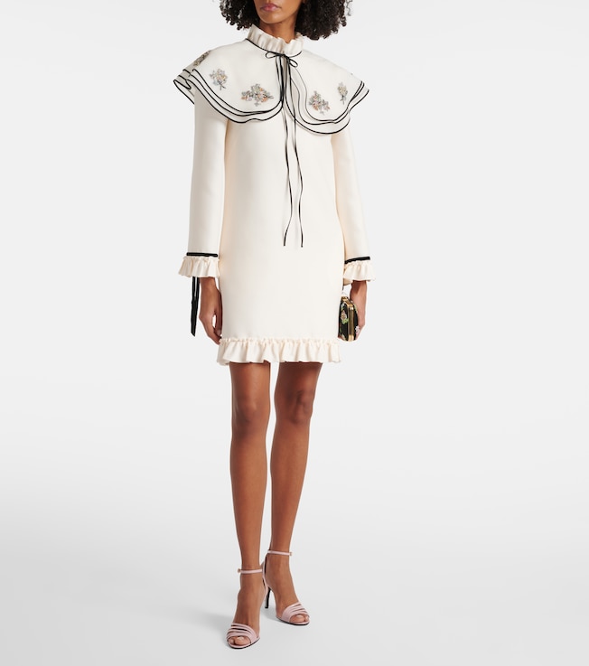 Valentino Crepe Couture embroidered minidress