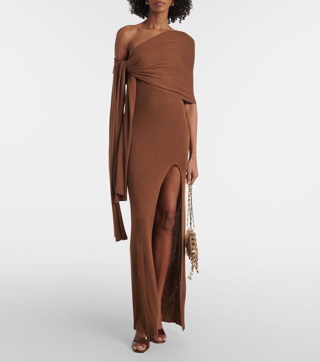 Aya Muse Hale one-shoulder silk-blend maxi dress
