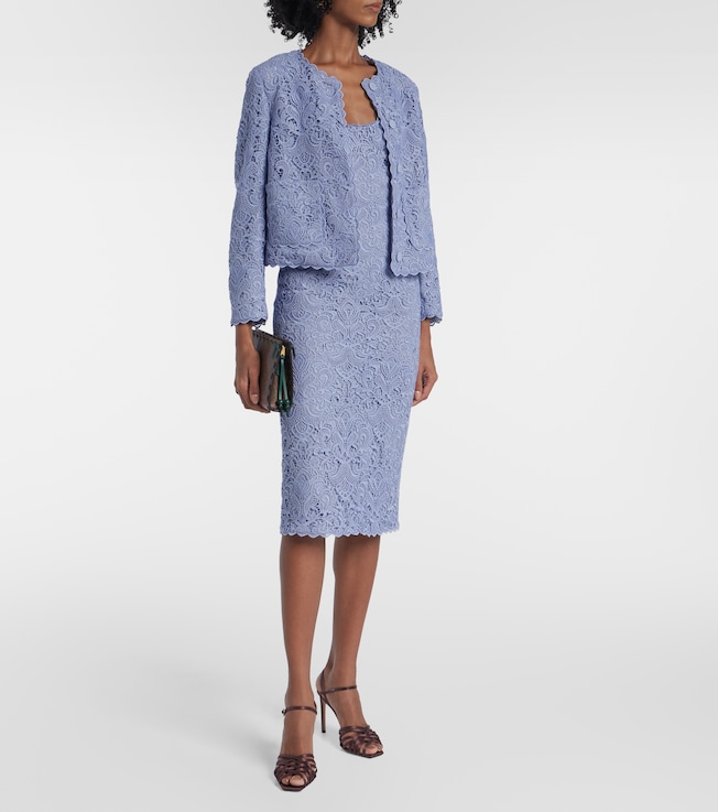 Etro Macramé scalloped midi dress