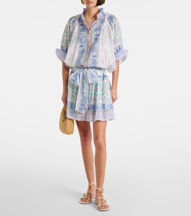 Juliet Dunn Paisley cotton minidress