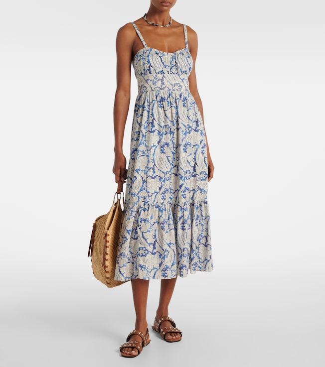 Ulla Johnson Nadine floral cotton-blend midi dress