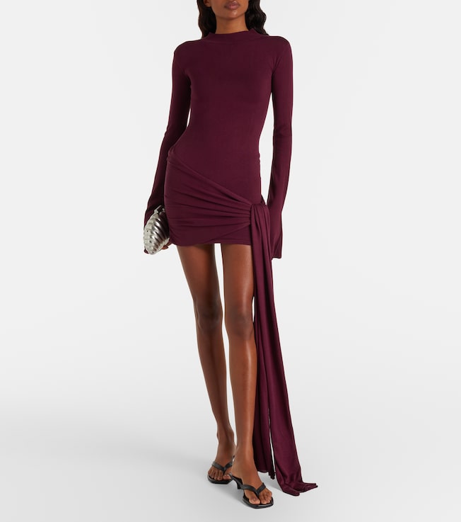 Aya Muse Draped silk-blend jersey minidress