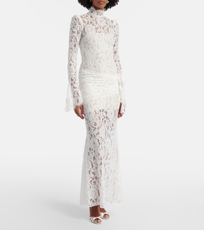 DE LA VALI Bridal Bodita cotton-blend lace gown