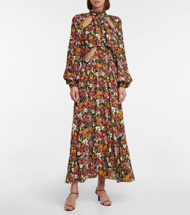 CHRISTOPHER KANE Floral cutout midi dress
