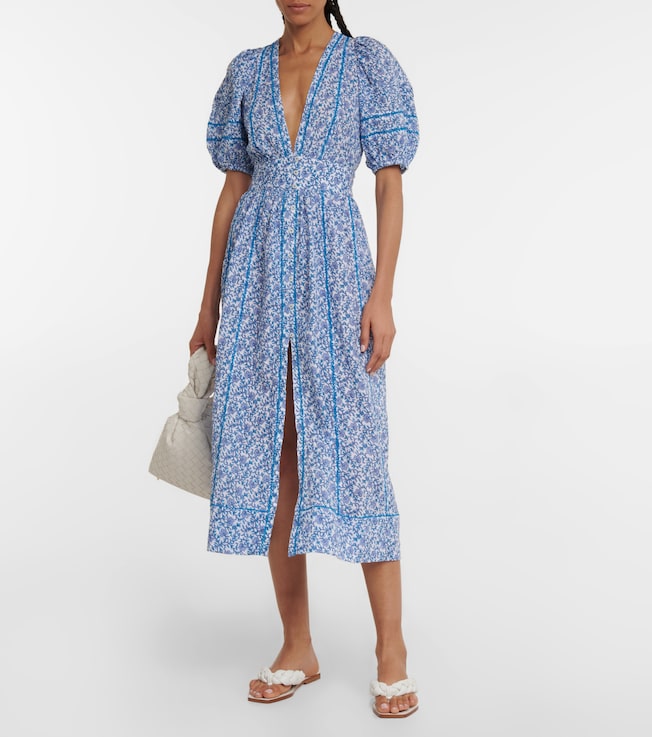 Poupette St Barth Reine floral midi dress