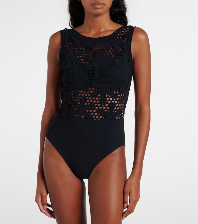 Karla Colletto Aster embroidered swimsuit