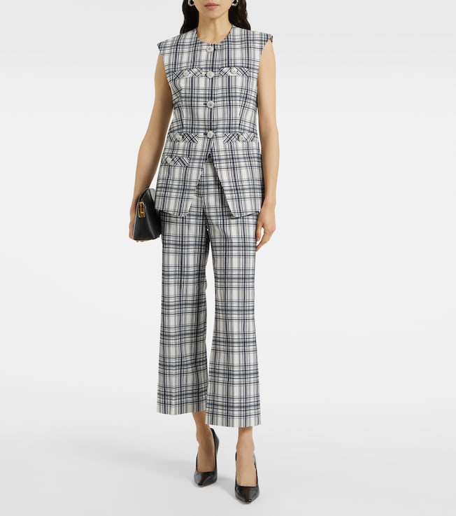 Veronica Beard Tamara plaid cotton-blend vest