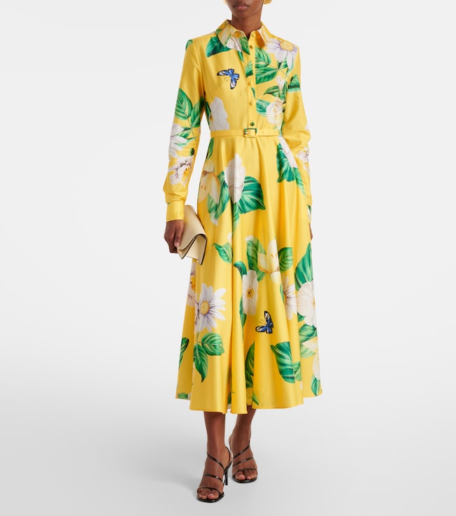 LEO LIN Zara floral cotton shirt dress