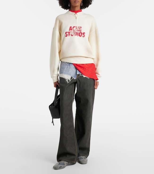 Acne Studios Logo distressed cotton jersey sweatshirt