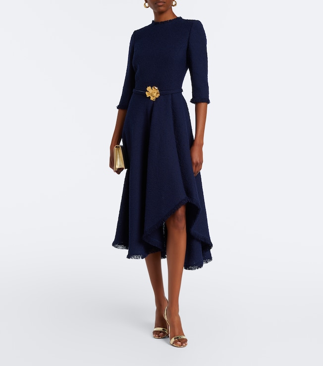Oscar de la Renta Embellished tweed midi dress