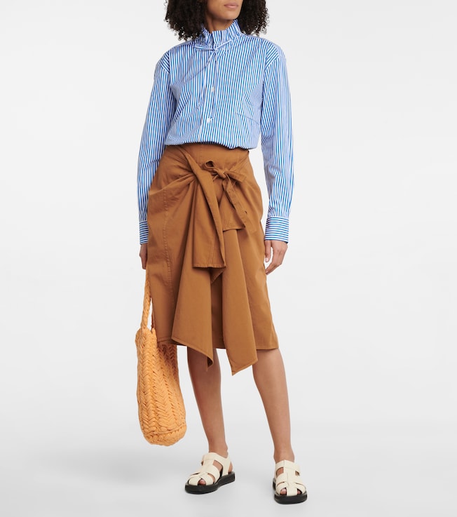 Plan C Striped cotton poplin shirt