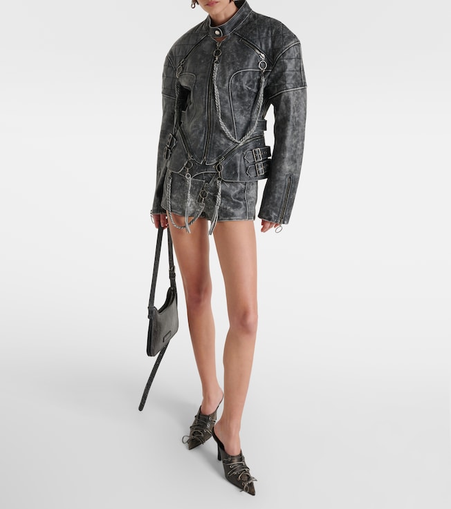 KNWLS Chain-detail leather jacket