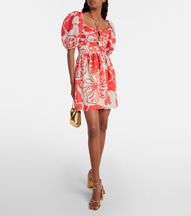 Faithfull Odelia floral linen minidress