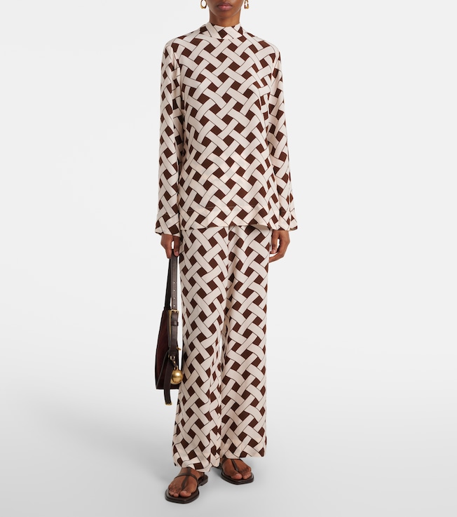 RIXO Isotta printed wide-leg pants 