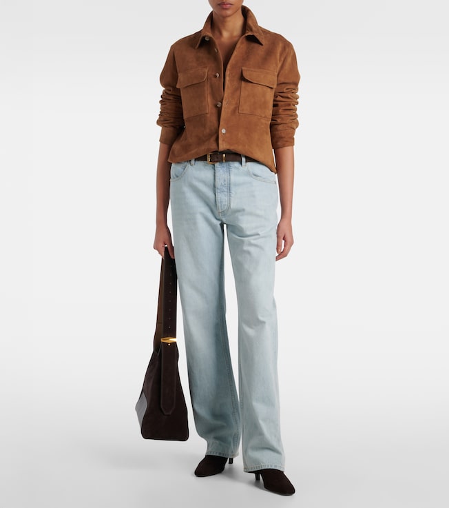 NOUR HAMMOUR Jude suede shirt
