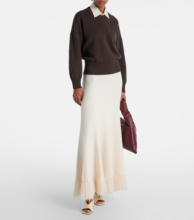 Bottega Veneta Knitted cotton-blend maxi skirt