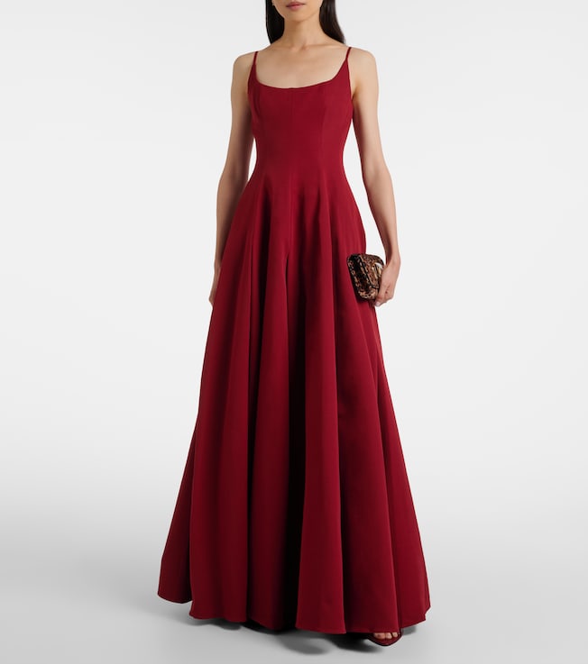 Staud Joy pleated cotton-blend gown