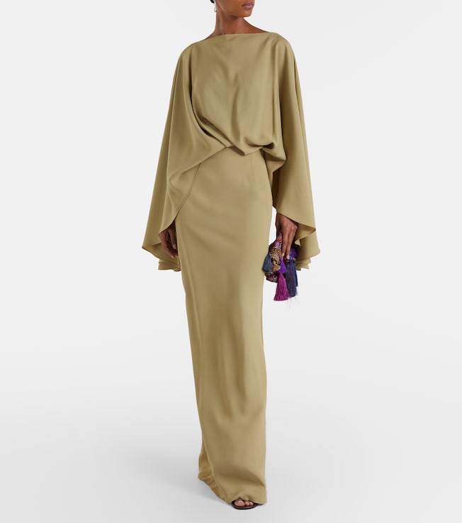 Taller Marmo Eolia draped crêpe cady gown