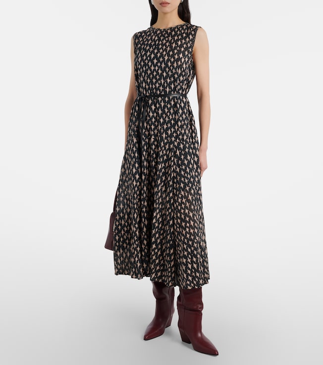 Velvet Kaitlyn beaded cotton-blend midi dress