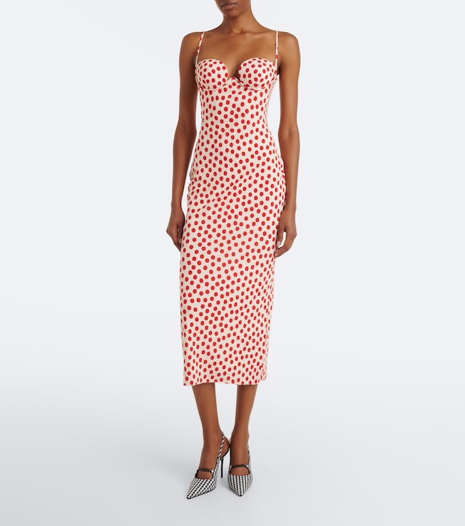 Alaïa Polka-dot jersey midi dress