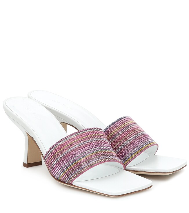 BY FAR Dylan embellished leather sandals