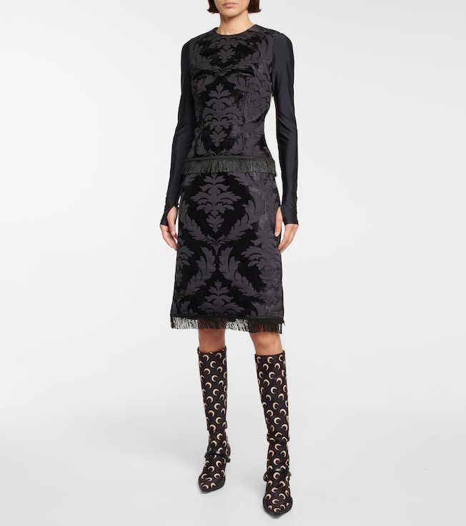 Marine Serre Moon Salutation regenerated midi skirt