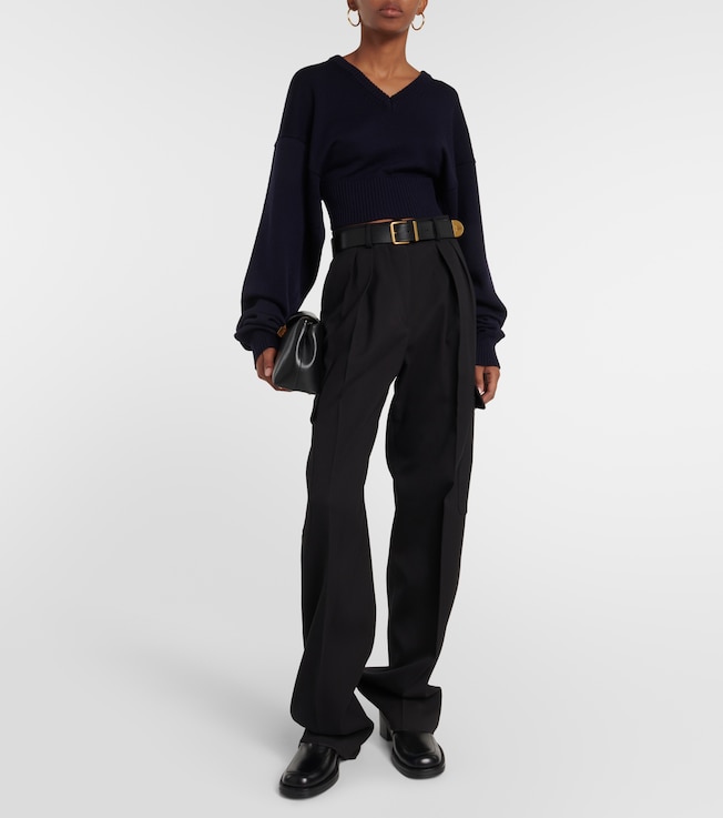 Sportmax Pomez cropped wool sweater